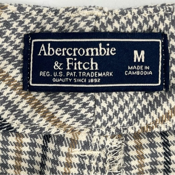 Abercrombie & Fitch Plaid Preppy Straight Leg Ankle Trouser Pants Size Medium - Picture 8 of 10